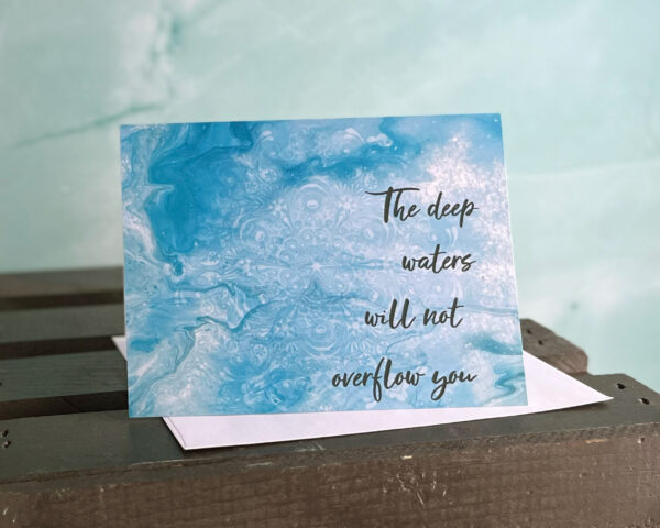 Living Water blue waves note card with envelope