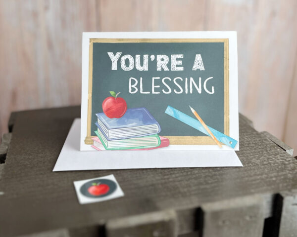 Teacher Blessing thank you note card with envelope